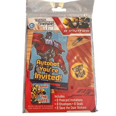 Transformers Prime 2pks Party Invitations & 1pk Napkins Bundle Hasbro 2013