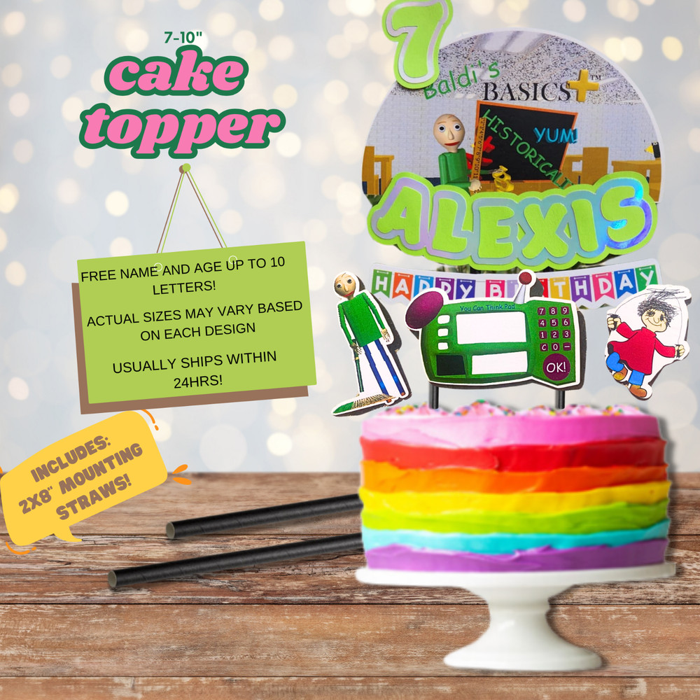 Baldi Cake Topper happy birthday party supplies decoration CUPCAKE CAKE TOPPER