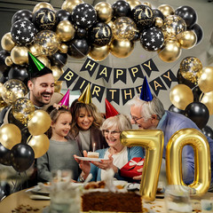 70Th Birthday Decorations for Men Woman with Happy 70Th Birthday Decorations Ban