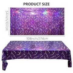 K-Style Birthday Decorations Iridescent Holographic Laser Tablecloth 2 Pack