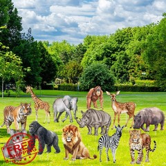 Nuanchu Classic Safari Yard Signs 12 Pcs