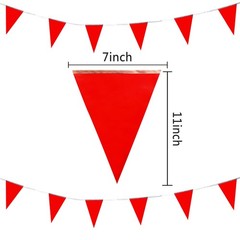 Red Pennant Banner Flags 100ft Triangle Bunting Party Carnival Decor 60 PCS