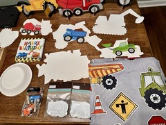 Large Bundle of Construction Theme Room Decor/Party Decorations (Framed Art, Woo
