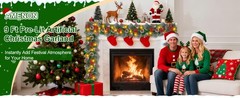 9 Ft Prelit Christmas Garland with Lights 8 Modes Timer 270 Branchs Cedar Snowy