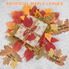 75Pcs Artificial Maple Leaves Cutouts Leaf Red Yellow Green 3.5×2.8″