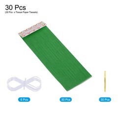 30Pcs Dark Green Tassel Garland Banner with Rope