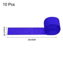 Crepe Paper Streamers 10 Rolls 820ft for Decor Dark Blue 1.8″ x 82 Ft/Roll