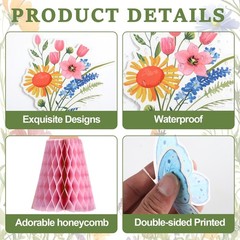 14PCS Spring Wildflower Party Decorations Wild Purple, Yellow, Pink, Blue