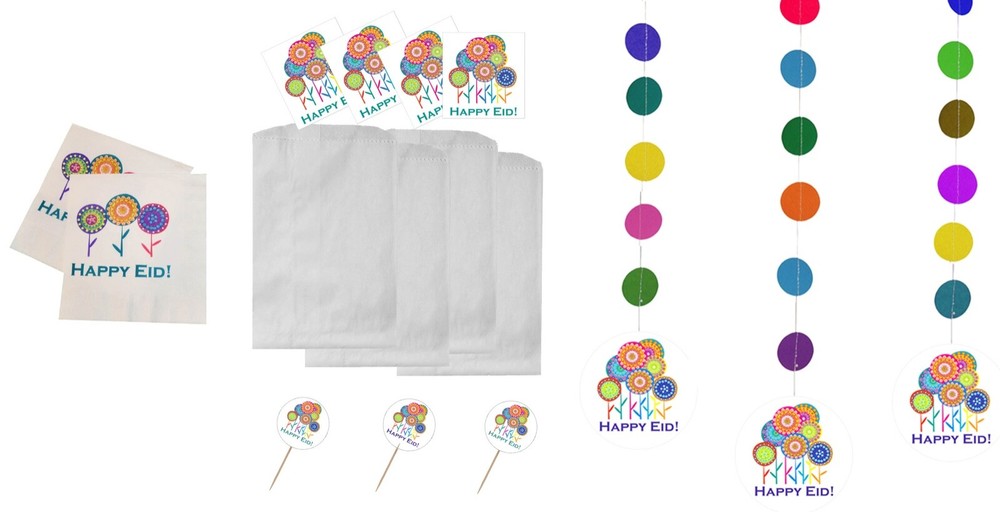 Happy Eid Flower Party (Deluxe Party Pack) Islamic Muslim Holiday Decoration
