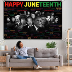Juneteenth Decorations Happy Juneteenth Banner 72″ x 48″ African American Indepe