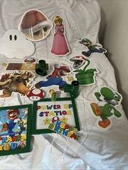 Mario Bros Party Decoration Paper Theme Princess Peach Mario Luigi Wall 19 Piece