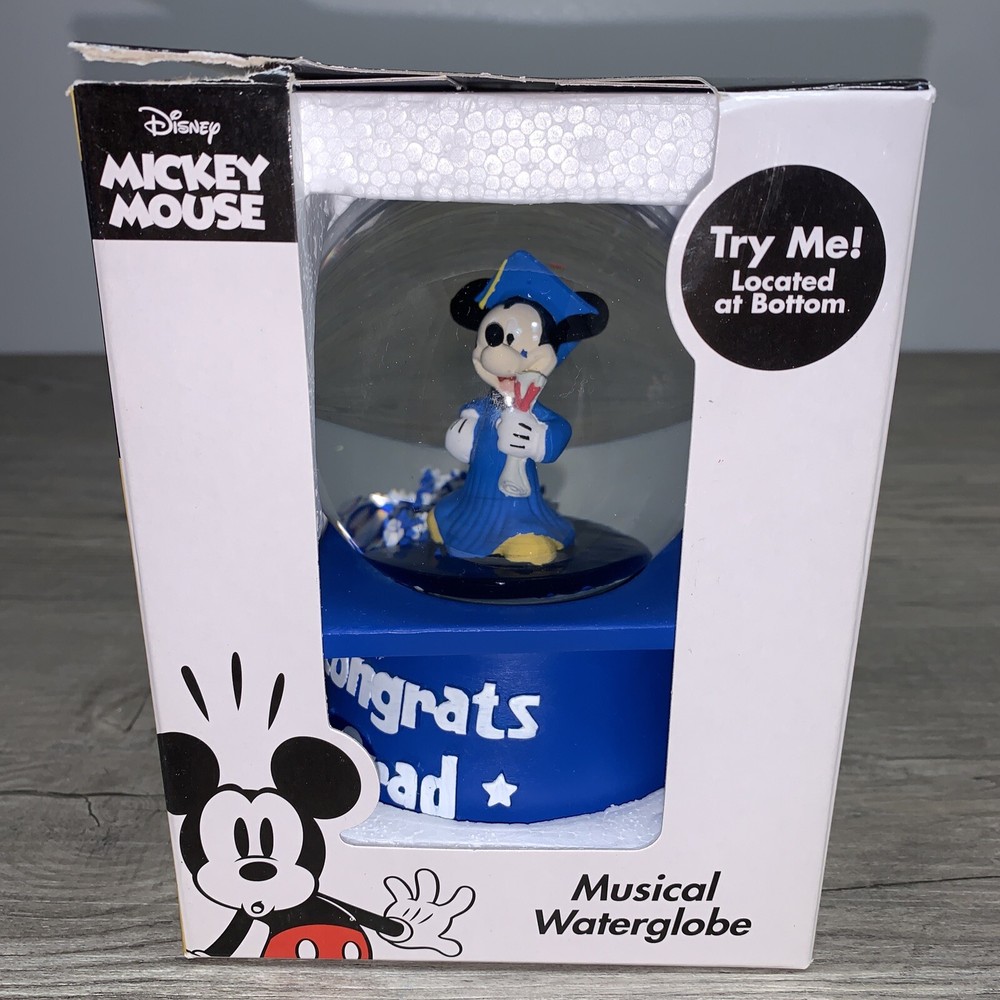 Disney Mickey Graduation Musical Water Globe