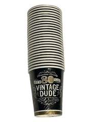 80th Birthday Celebration Set Vintage Dude – 25 Plates & 25 Cups – Aged 80 Years