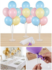 New RUBFAC 7 Sets Balloon Stand Kit Clear Table Centerpiece Holder Party Decor