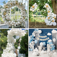 129Pcs White Balloons Different Sizes 18 12 10 5 Inch for Garland Arch,Party Lat