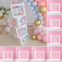 Customize Transparent Balloon Letter Box for Birthday Parties, Gender Reveal etc