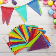 112 Rainbow in 2 Strings of 112 Flags(red+orange+yellow+green+cyan+navy+purple)