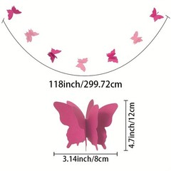 4 Pieces-3D Butterfly Paper Pull Banner Decoration for Summer Theme Party