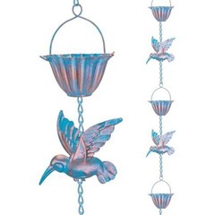 Functional 13 1FT Hummingbird Rain Chain for Efficient Outdoor Water Flow