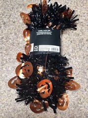 Happy Halloween 9 Ft Long Garland Black Foil & Orange Foil Pumpkins