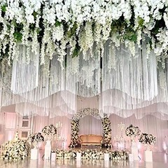40 Pack Artificial Wisteria Vine Garland, 3.75 Feet Silk Strings, Fake Hanging