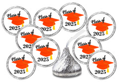 216 Yellow Graduation Party Cap Class of 2022 Favor Kisses Stickers Labels Sti