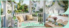 1Pcs Artificial Hydrangea Flower Garland, Faux Butterfly Floral Vine with