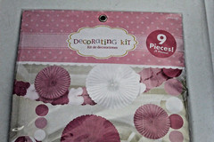 Pink Party Decorating Kit 9 Pieces Garland Honeycomb Balls Tissue Fans Celebrate