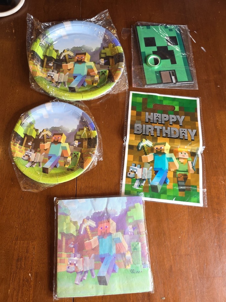 Minecraft Birthday Party Decorations Plates Napkins MC8 M1