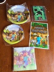 Minecraft Birthday Party Decorations Plates Napkins MC8 M1