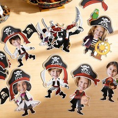 Pirate Treasure Theme Cutouts 60pcs Skull Hat Paper Decorations Bulletin Board