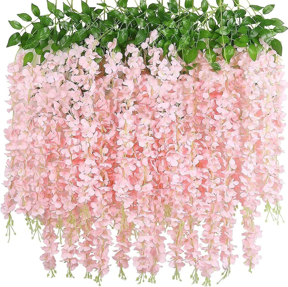 40 Pack Artificial Wisteria Vine Garland, 3.75 Feet Silk Strings, Fake Hanging