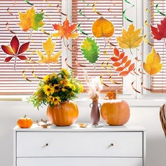30 PCS Fall Leaves Hanging Swirls Thanksgiving Maple Leaf Ceiling Decorations