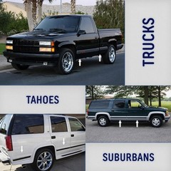 Black Side Body Trim Molding Compatible with 1988-1998 Chevy GMC Tahoe