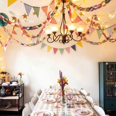 313 Pcs Macaron Fancy Party Decorations, Pastel Burlap Pennant Banner Flags, …