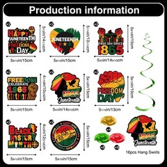Juneteenth Decorations, NO-DIY Juneteenth Party Supplies Includes Banner Hanging