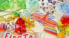AS IS LOT Vintage CINCO DE MAYO Foil Arcades CUTOUTS Garlands BEADS Maracas