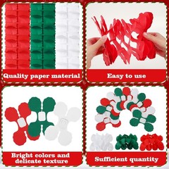JULMELON 12 PCS Christmas Streamers Decorations, Hanging Red and Green Streamers