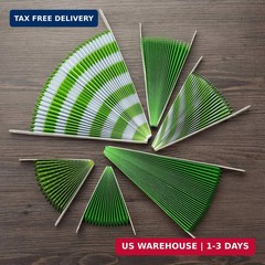 ONUPGO Paper Hanging Ornament – 12PCS Green Fiesta Paper Fans, Vibrant Colors fo