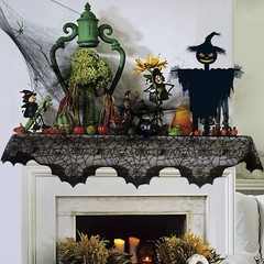 Halloween Party Fireplace Decoration Spider Web Cobweb Lace Scarf Cover 200cm