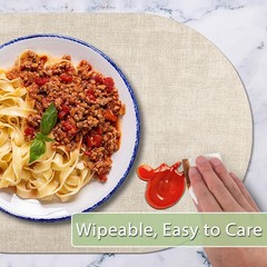 BARTHKIT Placemats for Dining Table Set of 8 Non-Slip, Heat Resistant Oval Le…