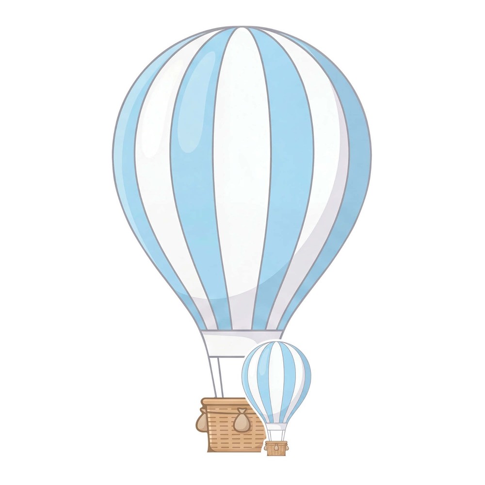 Hot Air Balloon Blue Cardboard Cutout Cute Standee / Standup 92cm x 56cm