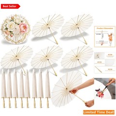 Paper Parasol Set for DIY Decor Photography Props Bridal Weddings 23.6 Inch W…