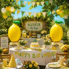 2 Pack Lemon 4 ft Giant Standing Fruit Foil Balloon Summer Party Decorations …