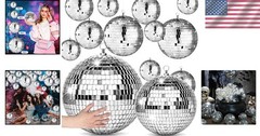 25 Pc Silver Mirror Disco Balls Set for Party Decor