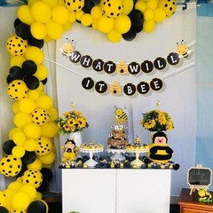 What Will It Bee Banner -Bumble Bee Theme Baby Shower Banner，Bee Gender Revea…