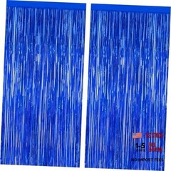 2 Pack Dark Blue Foil Curtain Backdrop Birthday Party 2 PCS Dark blue
