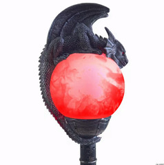 6 Ft. Light-Up Flaming Dragon Lamp Post with Sound Halloween Decoration