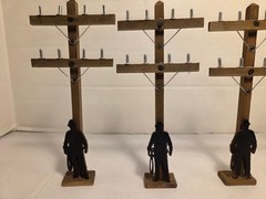 4 LINEMAN POLE & Silhouette Climber | cake decoration | 12” Miniature Decor