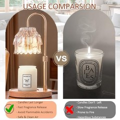 Candle Warmer Lamp with Timer – Height Adjustable Dimmable Table Champagne